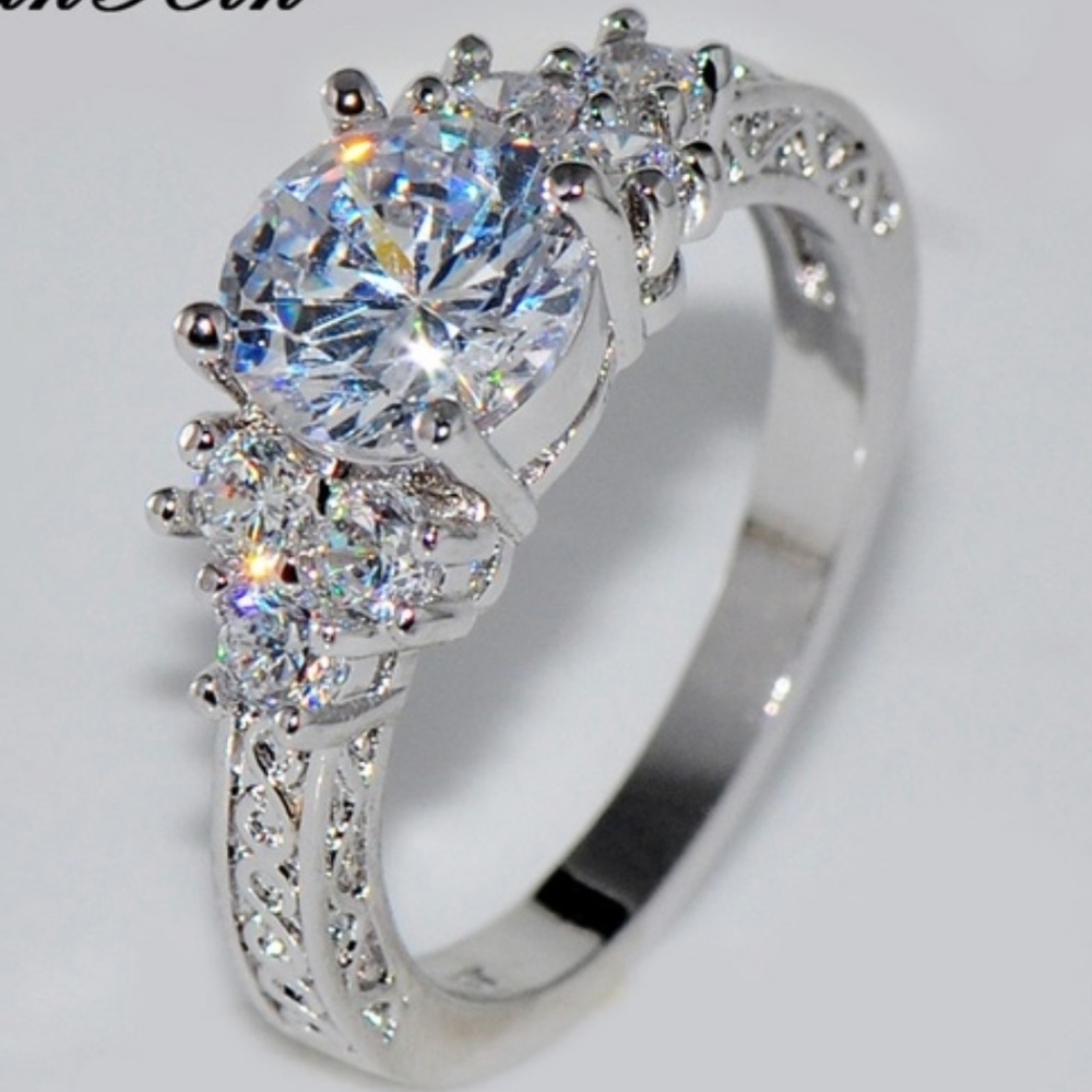 White Diamond Sapphire Ring! Sizes 6-10, 12